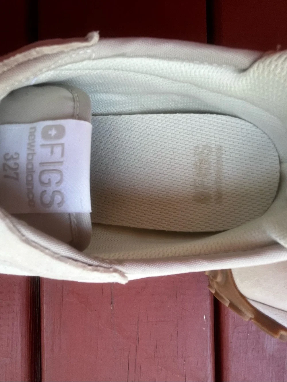 Figs New Balance Size 11 Beige and White Suede-Trim Sneakers